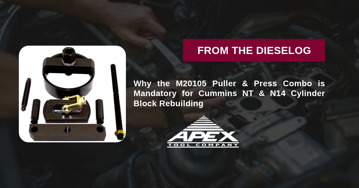 M20105 Cummins NT N14 Liner Puller and Press Combo 5.5 Inch Bore Tool Layout